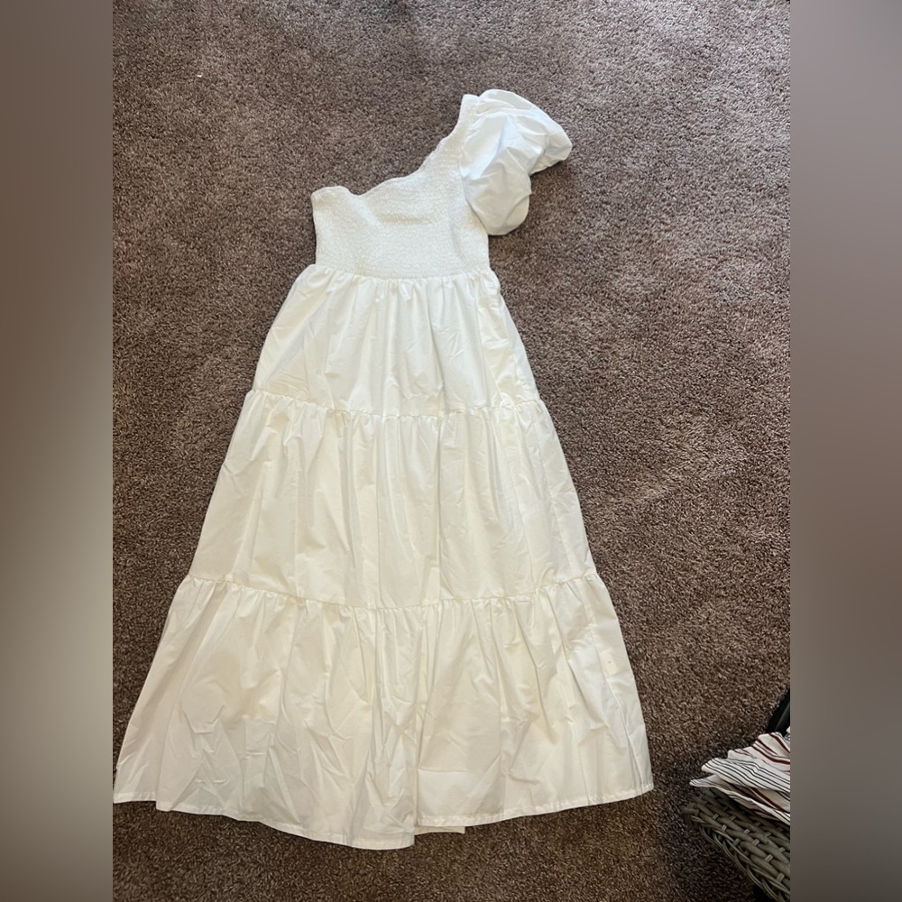 White, one shoulder boho style dress from Amazon